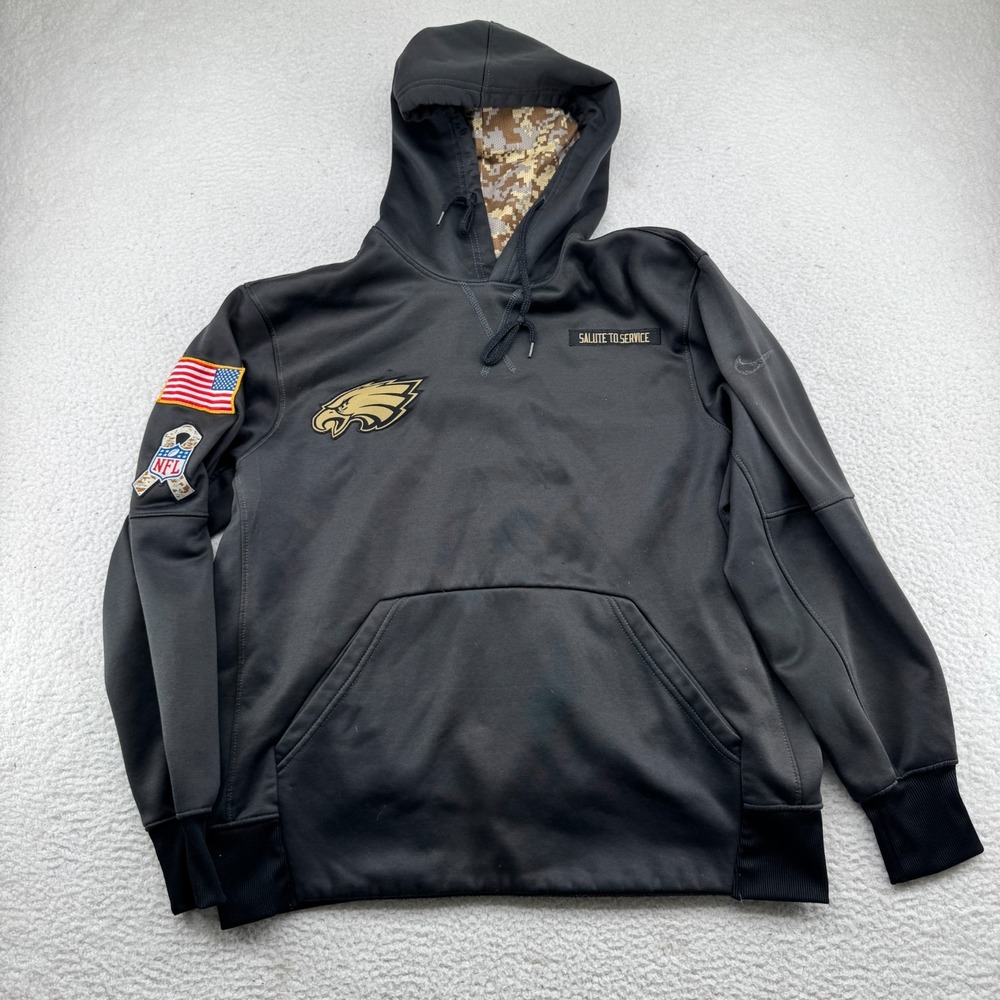Nike Philadelphia Eagles Salute To Service Hoodie Mens Large (Fits M) Black NFL